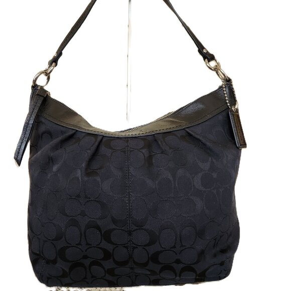 Like New Coach Ashley Signature Black Shoulder Bag Purse - Picture 3 of 16